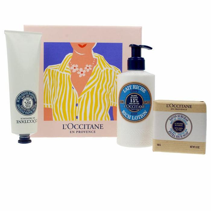 Unisex-Kosmetik-Set L'Occitane En Provence Karite Lait Ultra Riche Corps 3 Stücke