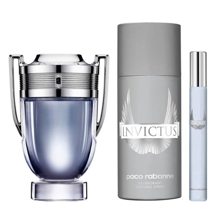 Set de Parfum Homme Paco Rabanne 3 Pièces Invictus