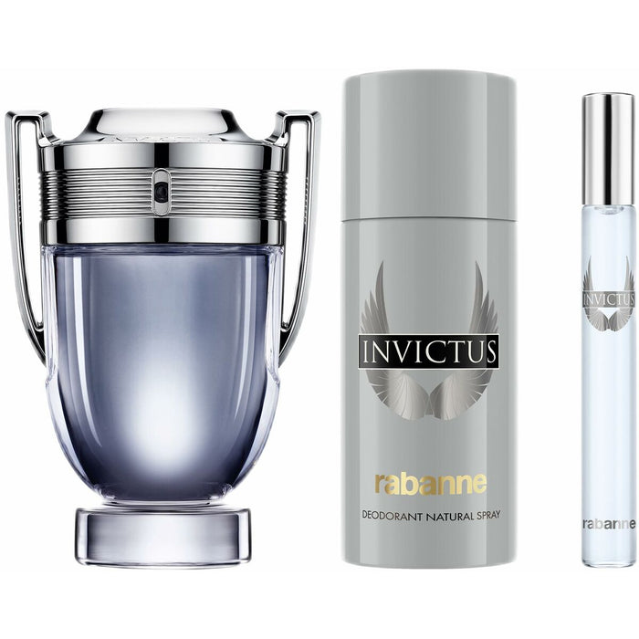 Set de Parfum Homme Paco Rabanne Invictus 3 Pièces