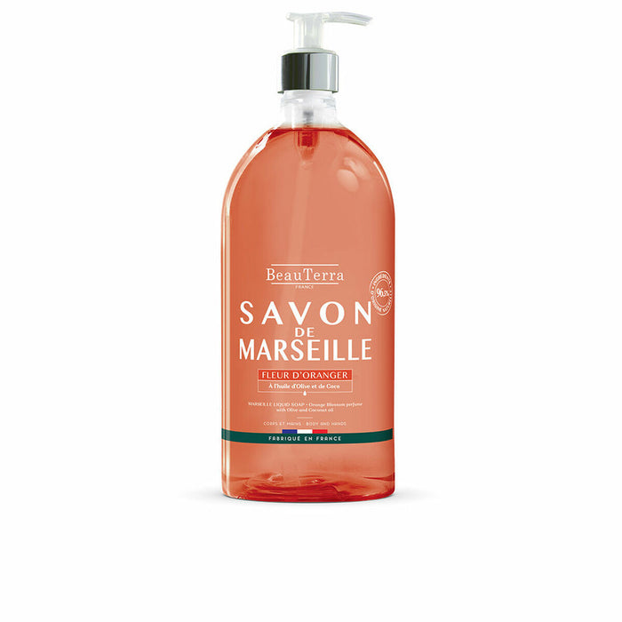 Savon liquide Beauterra Marseille Universel Fleur d'oranger Mains 1 L