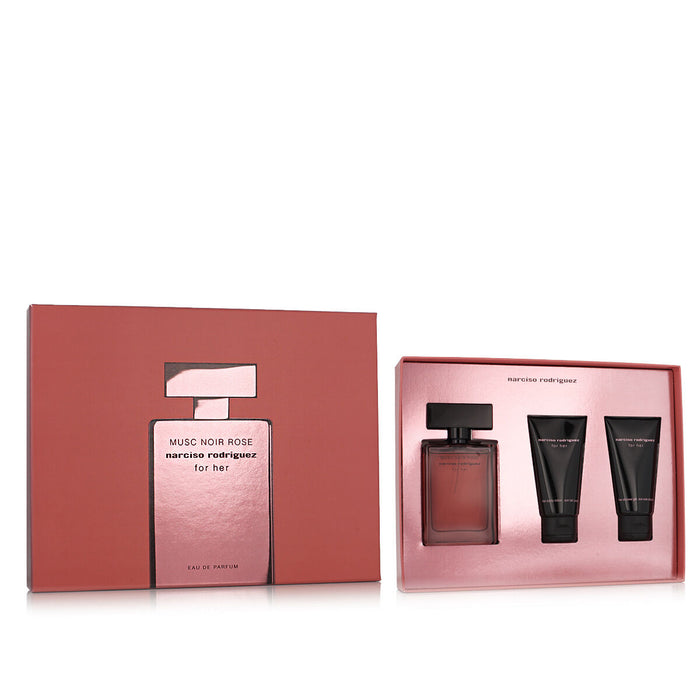 Set mit Damenparfüm Narciso Rodriguez Musc Noir Rose For Her EDP 3 Stücke