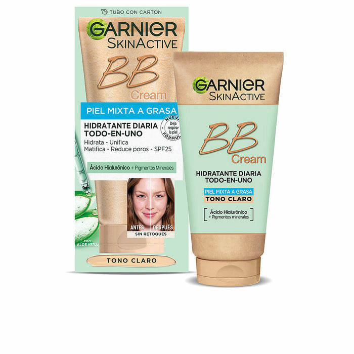 Crème Hydratante avec Couleur Garnier Skinactive Bb Cream Light 50 ml Spf 25