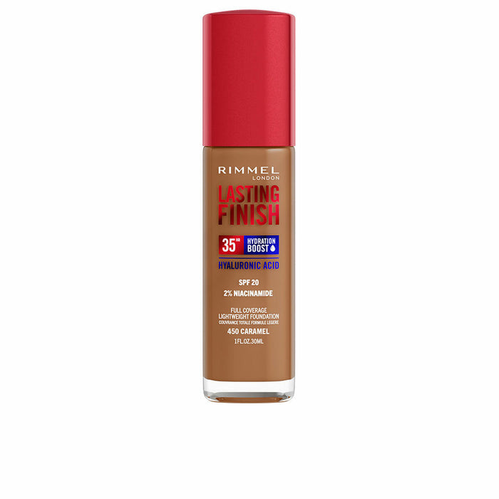 Cremige Make-up Grundierung Rimmel London Lasting Finish Nº 450 Caramel Spf 20 30 ml