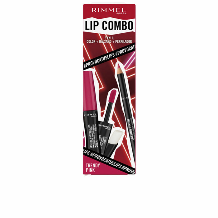 Set de Maquillage Rimmel London Lip Combo 3 Pièces Trendy Pink