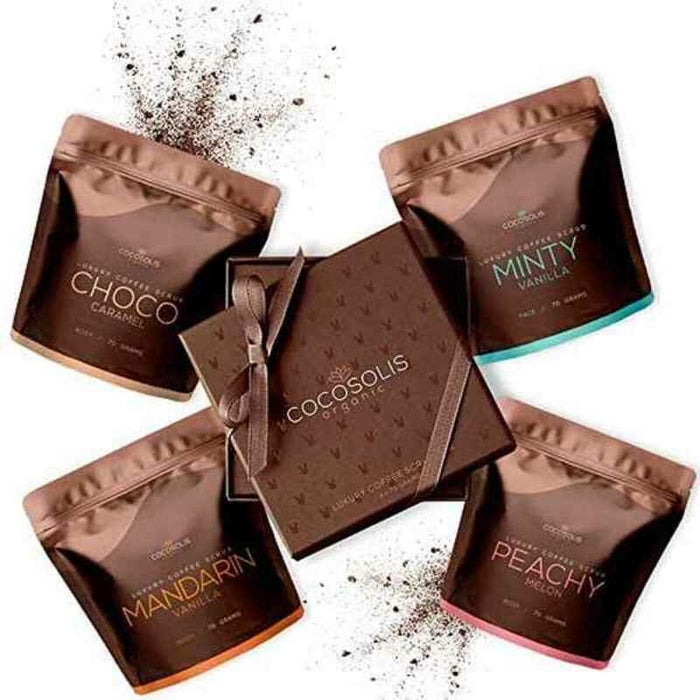 Facial Exfoliator Luxury Coffee Scrub Box Cocosolis Luxury Coffee Scrub Box 4 Pieces (4 x 70 ml)