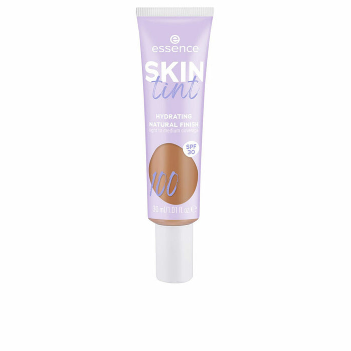 Feuchtigkeitscreme mit Farbe Essence SKIN TINT Nº 100 Spf 30 30 ml