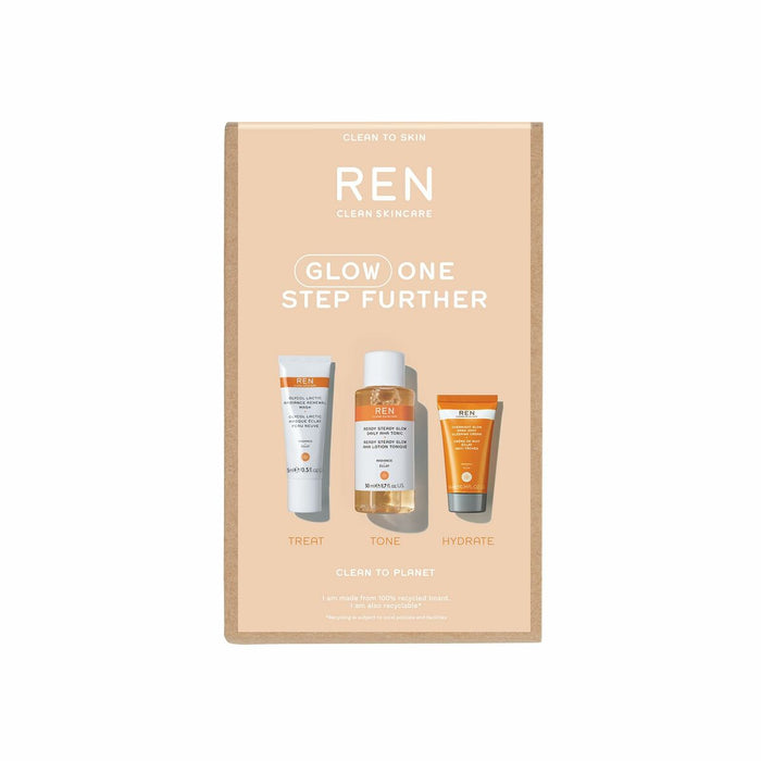 Women's Cosmetics Set Ren Glow One Step Further 3 Pieces