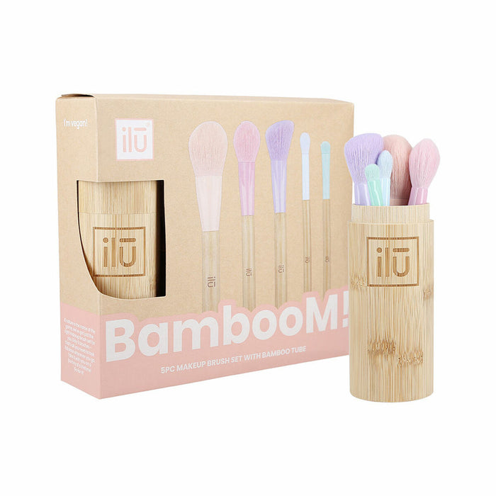 Set mit Schminkbürsten Ilū Bamboom Lote Bunt 6 Stücke