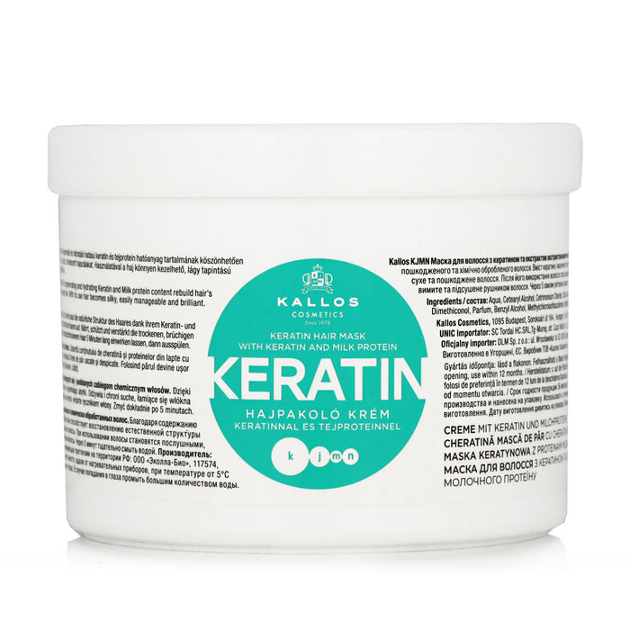 Masque réparateur pour cheveux Kallos Cosmetics Keratin 500 ml