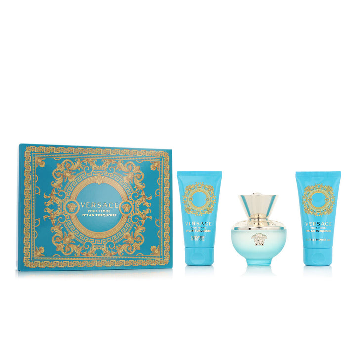 Set mit Damenparfüm Versace EDT Dylan Turquoise 3 Stücke