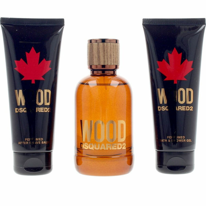 Set mit Damenparfüm Dsquared2 WOOD POUR HOMME 3 Stücke