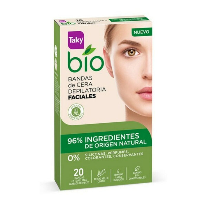 Bandes Épilatoire Faciales Bio Natural Taky 120-0715 (20 uds)