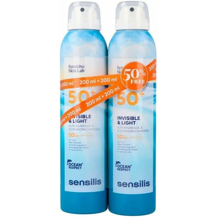 Sonnenschutzspray Sensilis Invisible and Light SPF 50+ 200 ml x 2