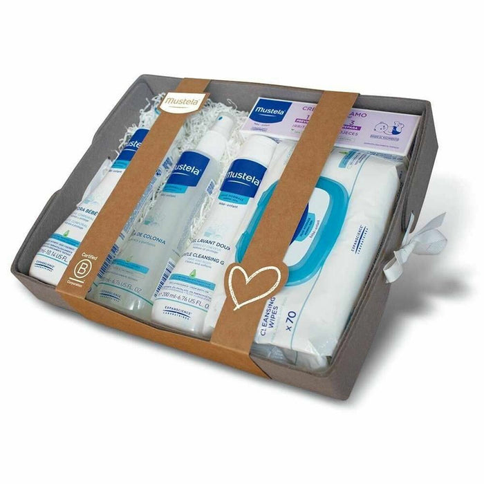 Hygiene-Set Mustela Canastilla Bebé Gris Lote Baby 5 Stücke