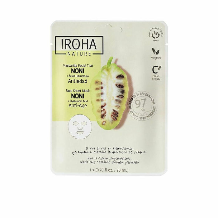 Anti-Aging- Feuchtigkeitsmaske Iroha Nature Mask Hyaluronsäure (1 Stück) (20 ml)