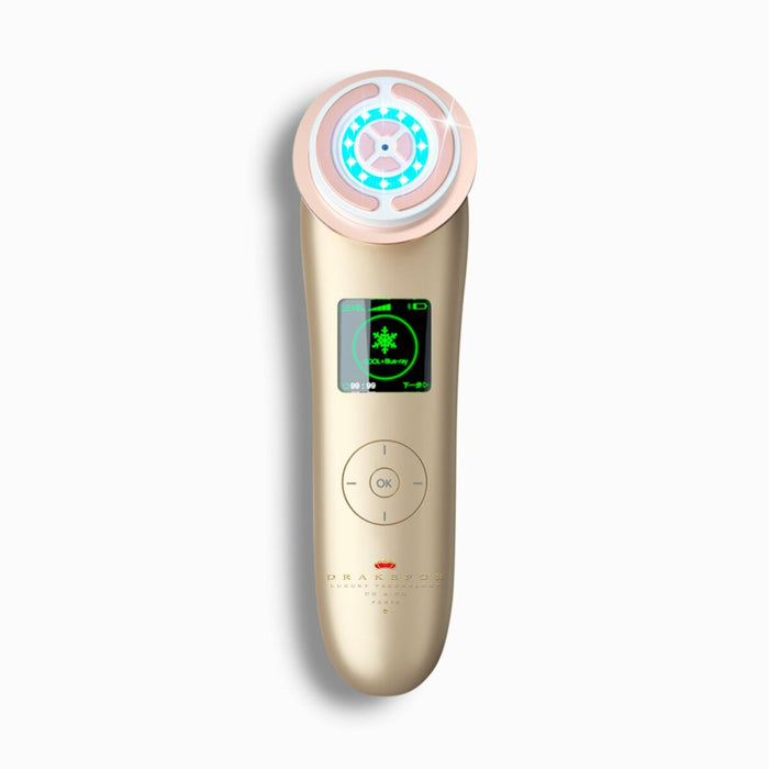 Facial Massager with Radiofrequency, Phototherapy and Electrostimulation Drakefor NANOSKIN INTELIGENT White Golden