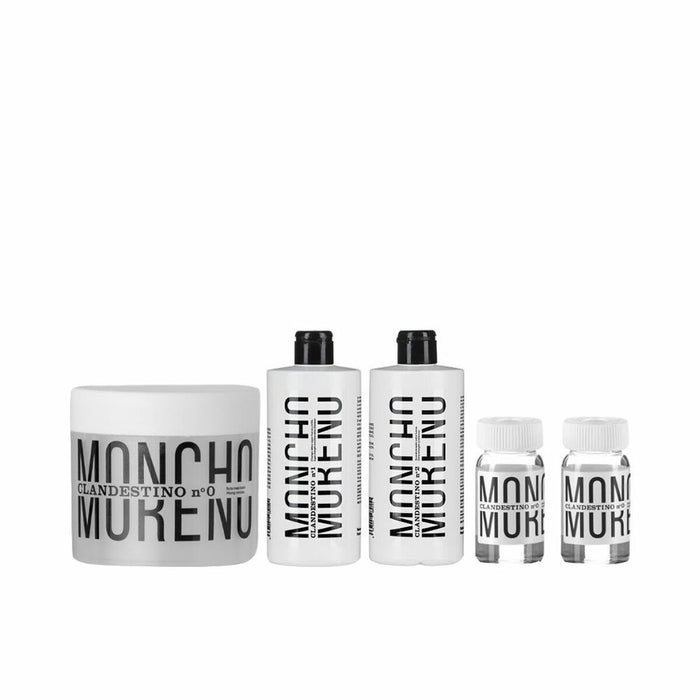 Unisex Friseur Set Moncho Moreno TRATAMIENTO CLANDESTINO Tiefenwirksam feuchtigkeitsspendend 7 Stücke