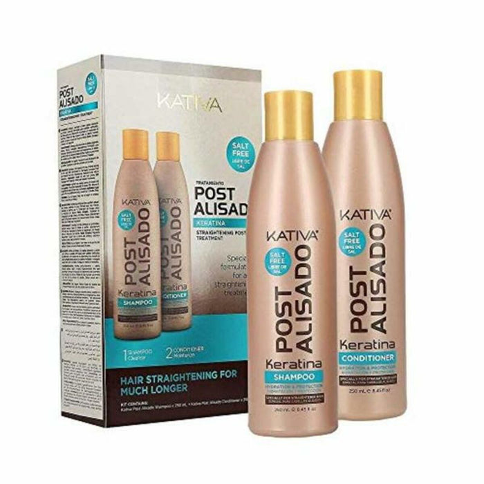 Shampoo und Spülung Keratin Kit Kativa Post Alisado (2 uds)