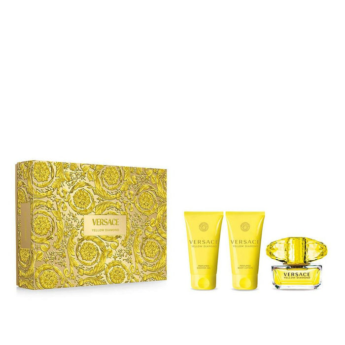 Women's Perfume Set Versace Yellow Diamond 3 Pieces