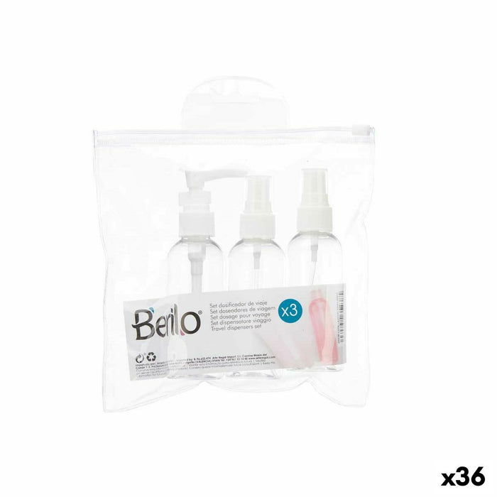 Ensemble de Voyage Transparent Blanc Plastique (36 Unités)